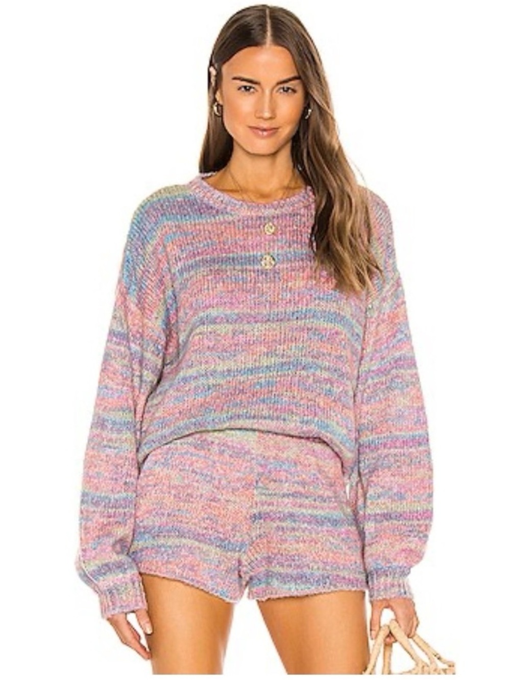 ShowMeYourMumu Cozy Pastel Knit Women's Shorts - Multicolor